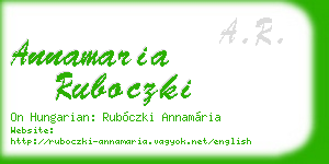 annamaria ruboczki business card